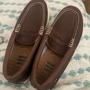 Sperry Men 8 Woman 9.5 brown leather pennyloafers